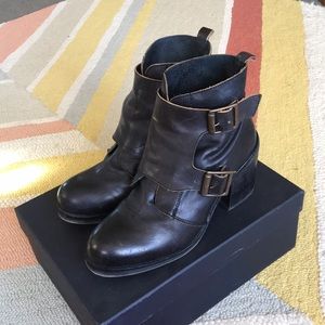 Jeffrey campbell buckle ankle boots